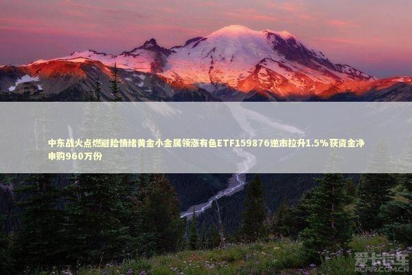 中东战火点燃避险情绪黄金小金属领涨有色ETF159876逆市拉升1.5%获资金净申购960万份 新闻