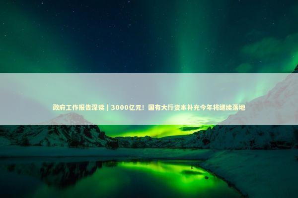 政府工作报告深读｜3000亿元！国有大行资本补充今年将继续落地 新闻