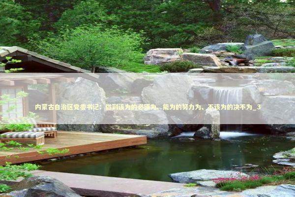 内蒙古自治区党委书记：做到该为的必须为、能为的努力为、不该为的决不为_3 新闻